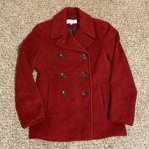 Pre loved Calvin Klein women’s crimson pea coat